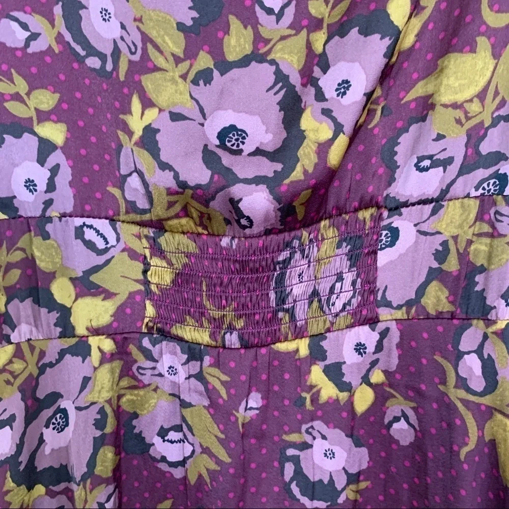 Free People Morning Light‎ Long Sleeve Mini Floral Dress Size 8